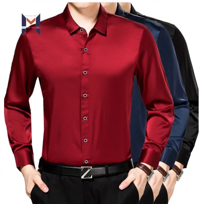 Silk dress shirts men