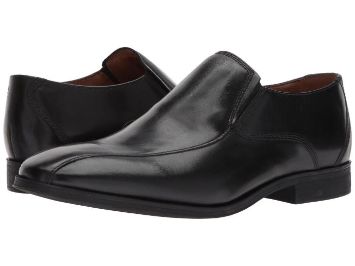 Pull-on / slip-on mens black dress shoes