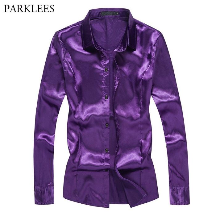 Mens purple silk dress shirts