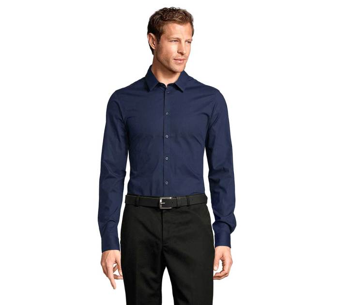 Dark blue dress shirt men